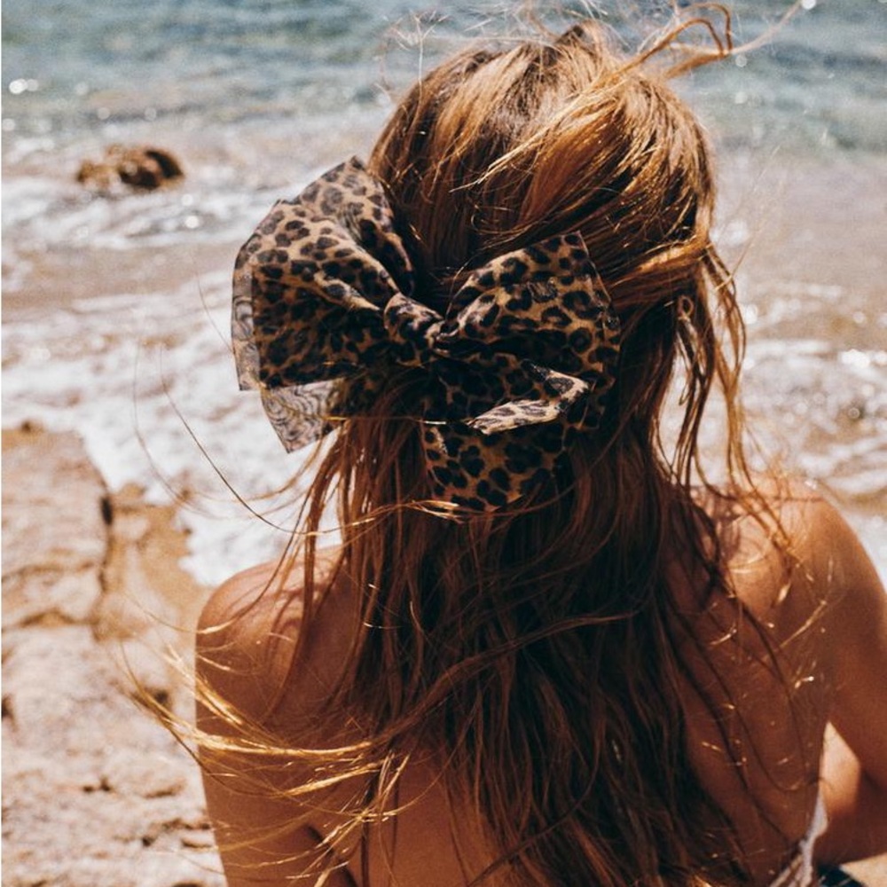 ZARA Bow Hair Clip - Animal Print
